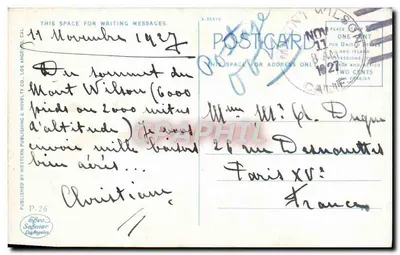 Wspinaczka samochodem, Mt. Wilson, Kalifornia — Western Publishing & Novelty Co. P-26 — Rewers