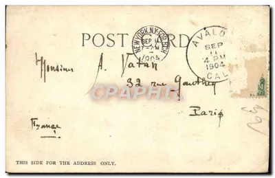 Escena de luna en Avalon, isla Santa Catalina — M. Krieder, Los Angeles, n°7163 — Reverso