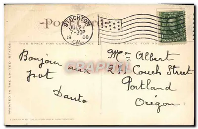Rzeka Truckee, Truckee, Kalifornia — Najlepsze drzewa, Kalifornia — seria 620, wydawca Edward H. Mitchell — Rewers