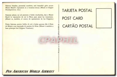 Miami Beach — spiaggia e hotel art deco — Pan American World Airways — Verso