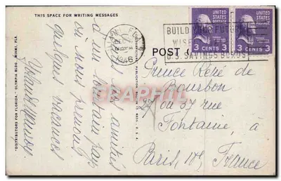Brickell Avenue, Millionaire's Row, Miami, Florida — editor 'Distributors for Florida' n°16 — Verso