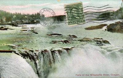 Cascata do rio Willamette, Oregon — Portland, Oregon — Portland Post Card Co., No. 11