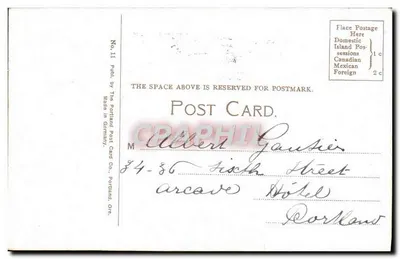 Cascata do rio Willamette, Oregon — Portland, Oregon — Portland Post Card Co., No. 11 — Verso