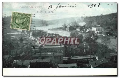 Oregon City, Oregon — vista panorâmica da cidade e da fábrica — editor B 2197