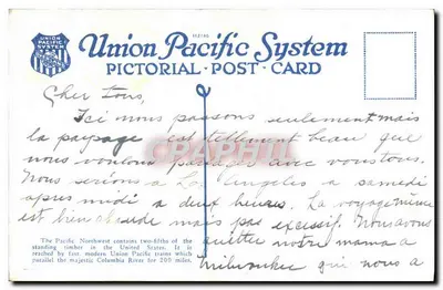 Floresta de Oregon — Union Pacific System — B.A. Clifford — Verso