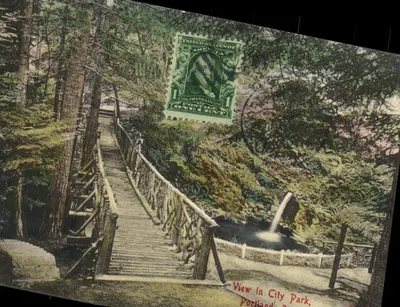 Vista no parque da cidade, Portland — editor desconhecido, número de série não visível