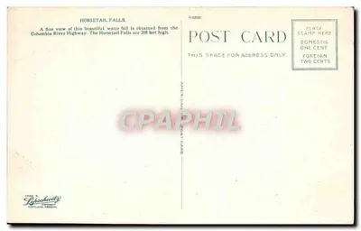 Cachoeira de Horsetail — Columbia River Highway, Oregon — Lithicuty Company, n° 348 — Verso