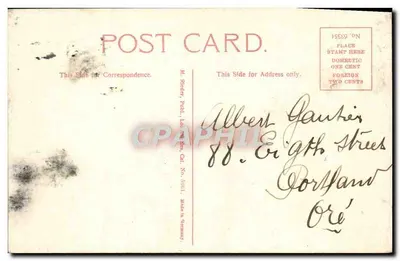 Spadzista Niagara — widok z elektrowni wodnej — M. Rieder, Publ. Los Angeles, Cal. No. 50011 — Rewers