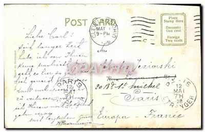 Vue de Shaker Heights, Cleveland, O. — maison blanche sur colline, route avec calèche — éditeur 'Made in Germany' et n° 24 — Verso