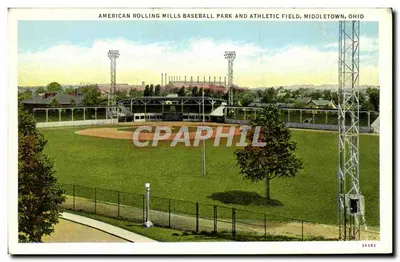American Rolling Mills Baseball Park and Athletic Field, Middletown, Ohio — éditeur C.T. American Art Colored, n° 5A183