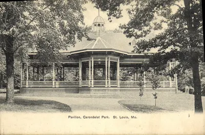 Pavilhão, Parque Carondelet — St. Louis, Mo. — Publicado pela The St. Louis News Company, Leipzig-Berlim (Alemanha)