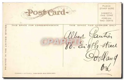 Lower Falls, Spokane, Washington — editor Edward H. Mitchell, San Francisco, n° de série 485 — Verso