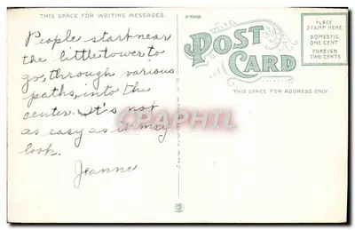 Cedar Hill Maze — Waltham, Mass. — Post Card R-70456 — Rewers