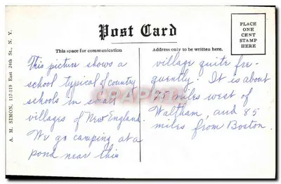 Hitchcock Academy — édifice scolaire — Hand Colored — Verso