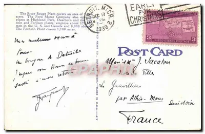 Ford Industries, River Rouge, Mich. — vista aérea industrial — editor United News Co. n°6 — Verso