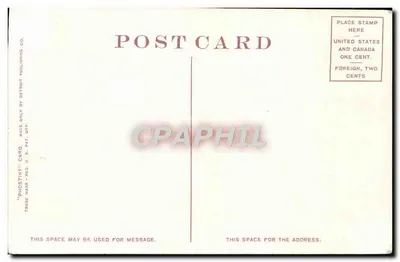 Formação rochosa, Crystal Park Gateway — Colorado Springs, Colorado — editor Post Card Co. de Détroit — Verso