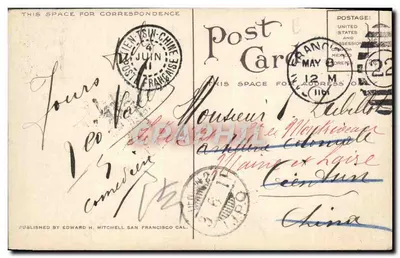 Via di mercato, vicino a O'Farrell, San Francisco, California — 2997 — Pubblicato da Edward H. Mitchell, San Francisco, Cal. — Verso