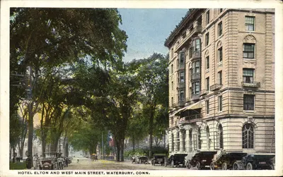 Hotel Elton e West Main Street, Waterbury, Conn. — editor Morris Berman, série A-19576