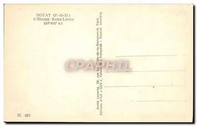 Royat — Katedra św. Legera (XI–XII w.) — Éditions GUY — Rewers