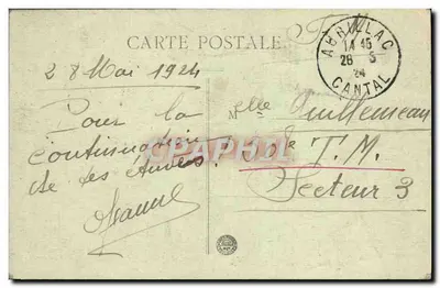 Tarjeta postal antigua En Auvergne Sobre el camino de la ciudad Folklore — Reverso