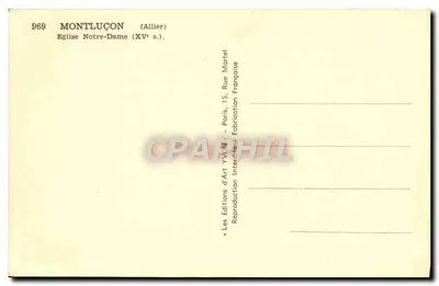 Montluçon — Igreja Nossa Senhora (século XV) — Les Éditions d'Art Yvun — Verso