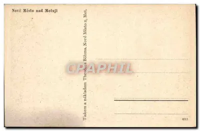 Zamek Nové Město nad Metují — widok z doliny — wydawca Theodora Böhma, nr 4011 — Rewers