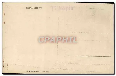 Zamek w Bíťov — widok panoramiczny — G. Jilovský, Praha XI, 1917 — Rewers