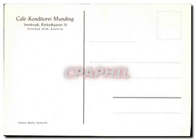 Café-Konditorei Munding — Innsbruck, Kiebadgasse 16 — editor não visível — Verso