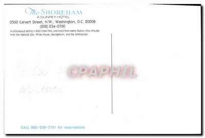 O Hotel Shoreham — Washington, D.C. — Graphphil — Verso