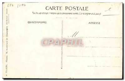 집 앞에서 세 명의 인물 — Champigny-sur-Marne — 출판사 BLANC, 번호 654 — 뒷면