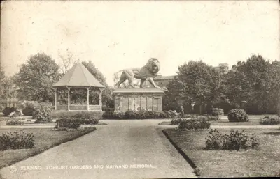 Reading. Forbury Gardens e Memorial de Maiwand — Tuck's Post Card