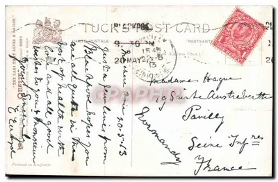Jovem e Velho amam BLACKPOOL — UMA HISTÓRIA DO MAR — Tuck's Post Card — Verso