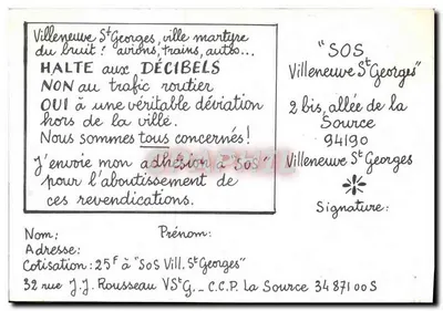 Villeneuve-Saint-Georges — Rue de Paris — G. G. — Verso