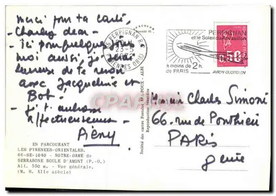 Notre-Dame de Serrabone Boule d'Amont — Verlag APACOLOR, Nr. 66-SE-1040 — Rückseite