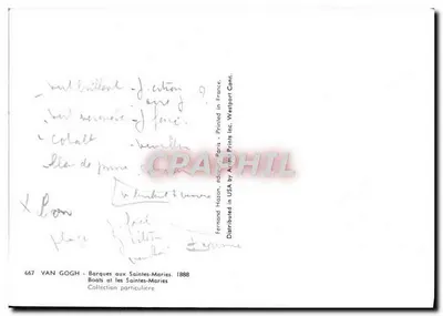 Barcas nas Saintes-Maries — 1888 — Fernand Hazan, editor, n° 667 — Verso