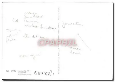 Agrigente — paisagem abstrata — reprodução de arte, editor Hazan, n° 963 — Verso