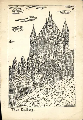 Bilhete postal moderno Thun Die Burg
