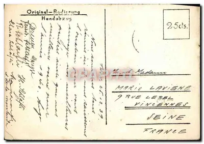 Bilhete postal moderno Thun Die Burg — Verso