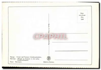 Inverno em Tretten na Gudbrandsdalen — Cor natural — Editor B. Oppl AS, Kunntofding — Verso