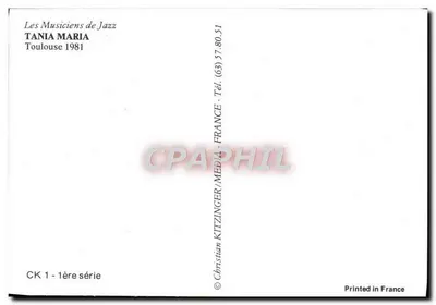 Tania Maria — koncert w Tuluzie 1981 — Les Musiciens de Jazz — Rewers