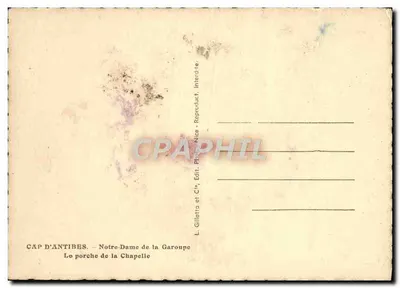 Cap d'Antibes — Portal da Capela — L. Gilletta e Cie, Nice — Verso