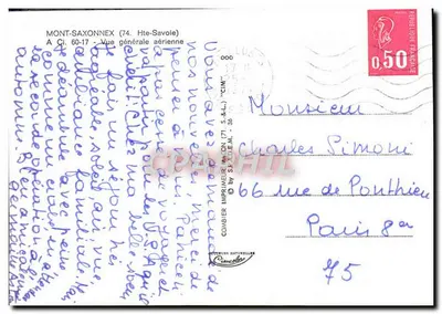 Mont-Saxonnex — Vue générale aérienne — Cim — n°60-17 — Verso