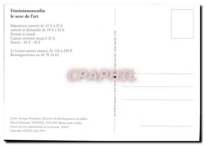 Femininmasculin — płeć sztuki — Centrum Georges Pompidou — Rewers