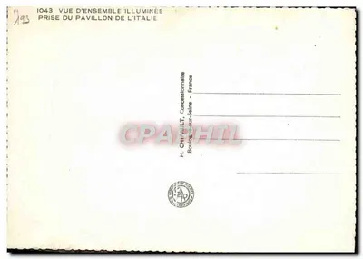 Pabellón de Italia — Exposición Internacional de París 1937 — H. CHAUVET, Boulogne-sur-Seine — Reverso