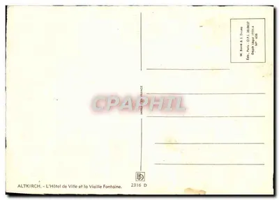 Altkirch - O Hotel de Ville e a Fonte Velha — M. Barré & J. Doyez, n° 635 — Verso