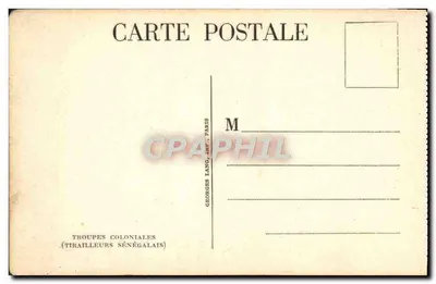 Tirailleurs Sénégalais — żołnierz w mundurze — Georges Lang, Paryż — Rewers