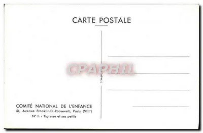 Tigresa e seus filhotes — Comitê Nacional da Criança, Paris — Verso