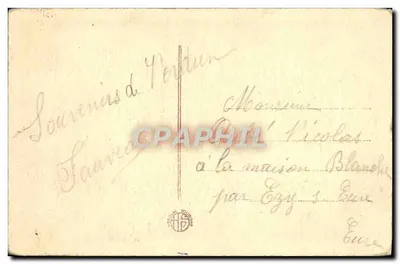 Les Combats du Fort de Vaux (Juin 1916) — scène de tranchée avec soldats en action — éditeur 'Souvenirs de Verdun' (verso) — Verso