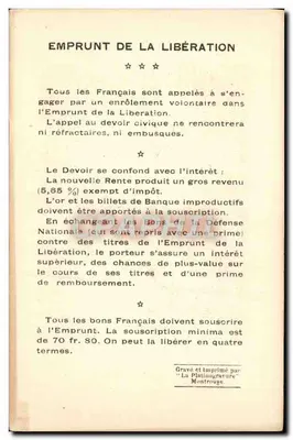Maréchal Joffre — Comandante em Chef das Armadas do Norte e Nordeste (Batalha da Marne, 1914) — Gravado e impresso por La Platinogravure Montrouge — Verso