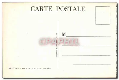 Artillería pesada sobre vía férrea — Georges Lang, París — número de serie no visible — Reverso